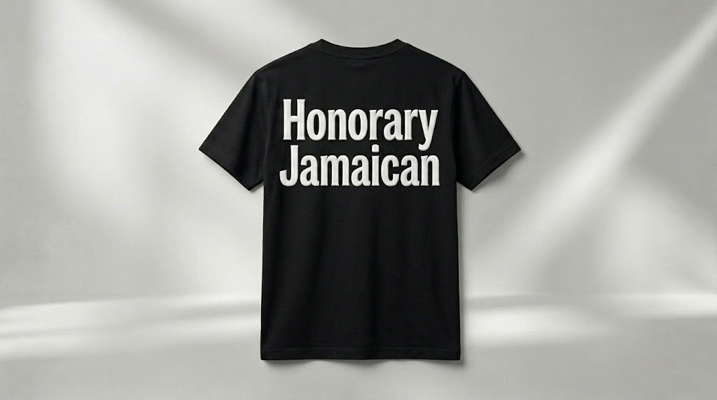 Honorary Jamaican T-Shirt | Puff-Stitch Embroidered Hummingbird - Image 4